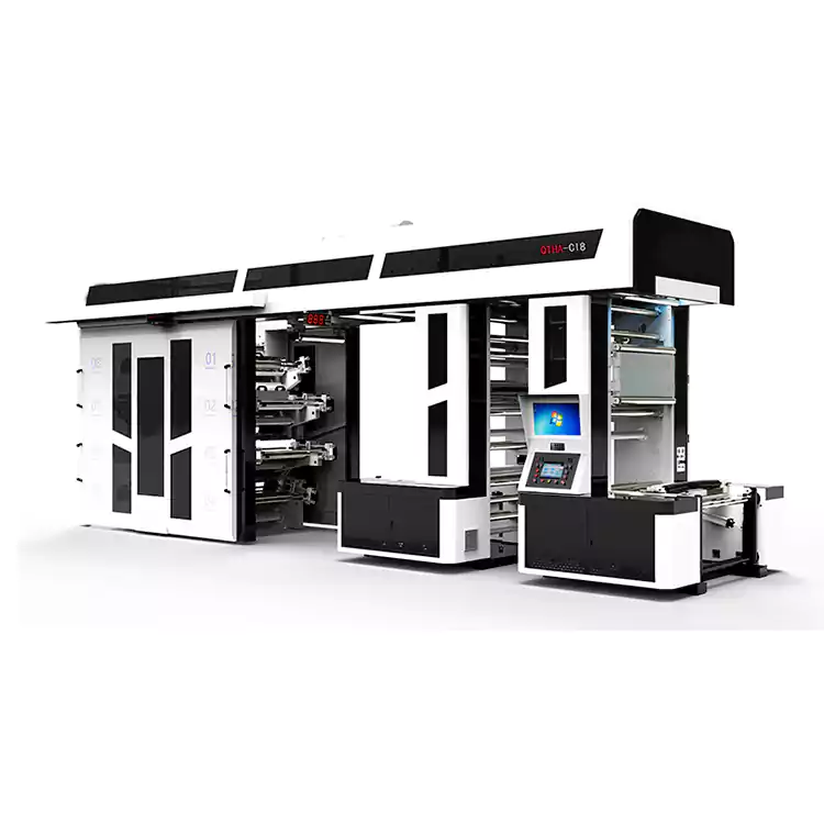 8-Farben-Hochgeschwindigkeits-Flexodruckmaschine mit Halbservoantrieb und zentralem Eindruck